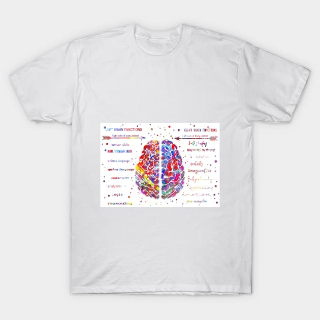 Left and right brain function T-Shirt by RosaliArt